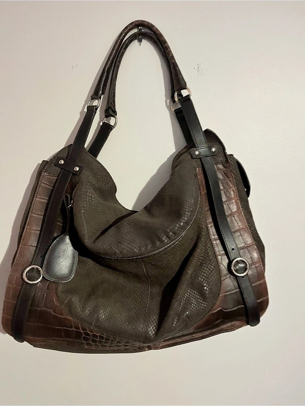 Furla Brown & Black Hobo Bag